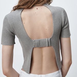 NWOT Zara Open Back Knit Shirt
